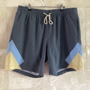Fair Harbor Men's Shorts XXL Blue Swim Trunks Bayberry Drawstring Built In Liner